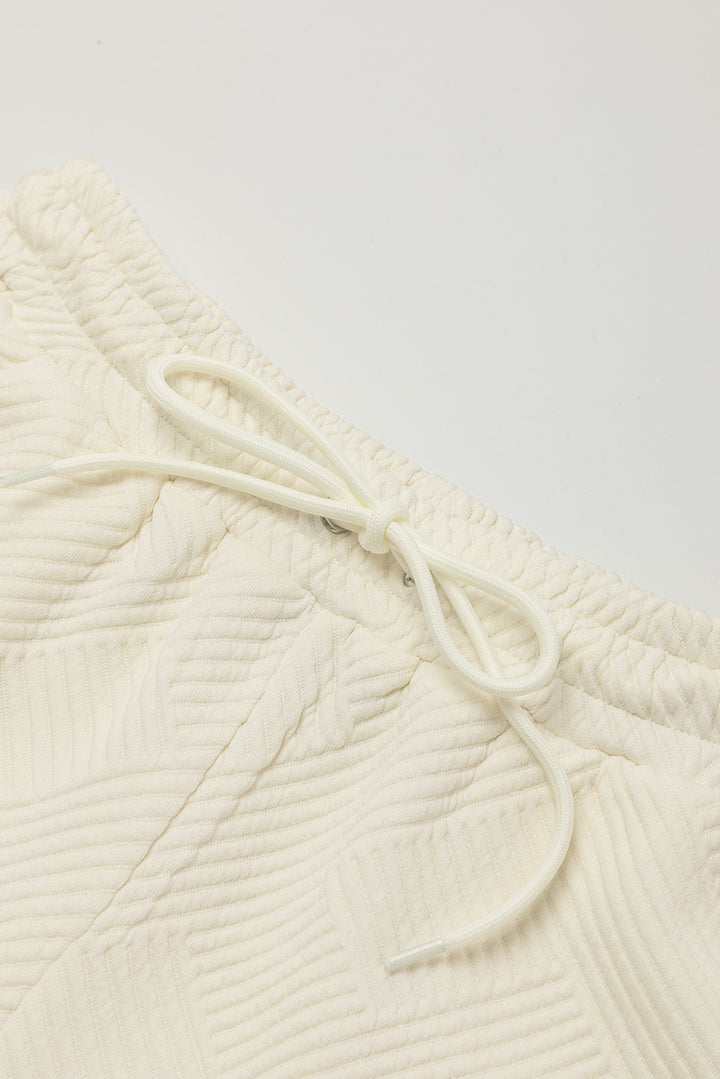 Cream Textured Short Set