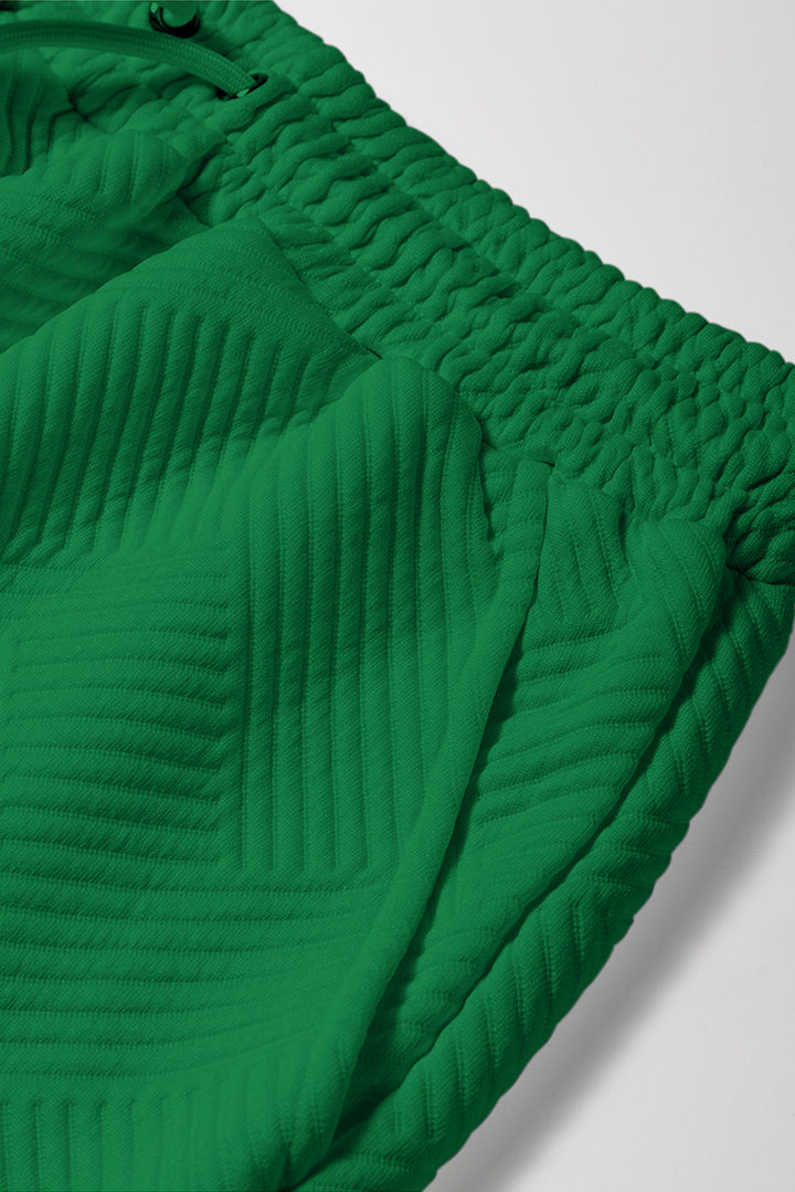Green Textured Short Set