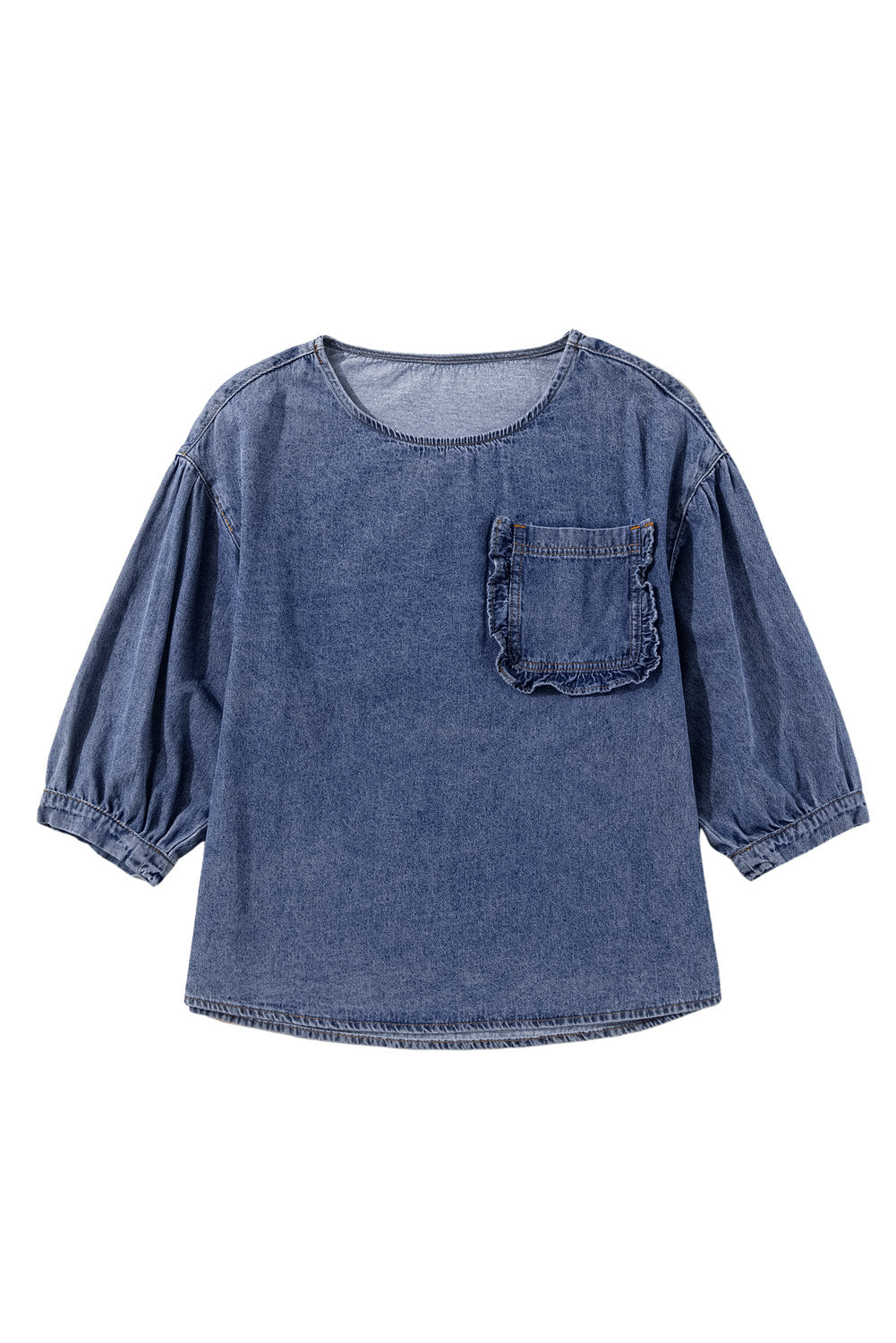 3/4 Sleeve Denim Blouse
