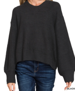 Oversized balloon sleeve sweater