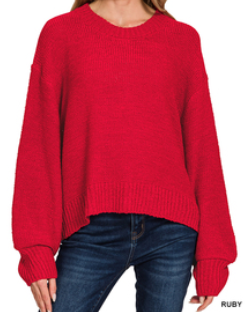 Oversized balloon sleeve sweater