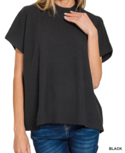 Mock Neck Boxy Sweater
