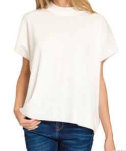 Mock Neck Boxy Sweater