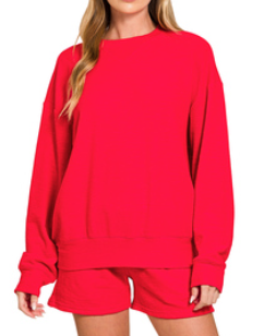 SLUB PULLOVER & SHORTS 2PCS SET