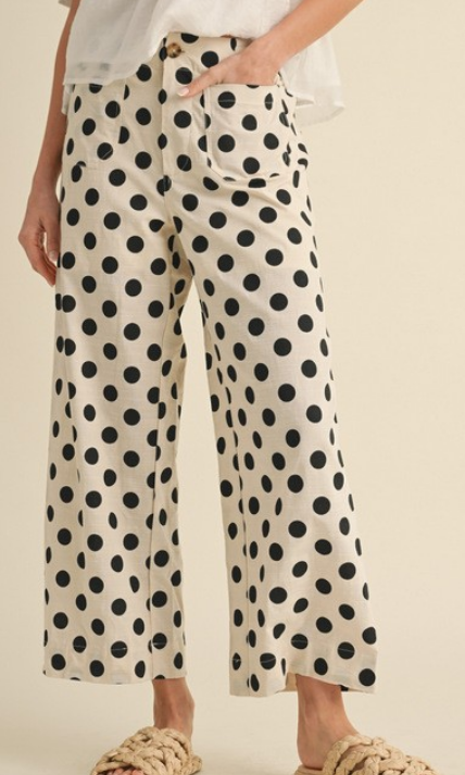 Polka Dot Pants Black Cream