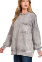 Ash Black Exposed Seam Sweatshirt