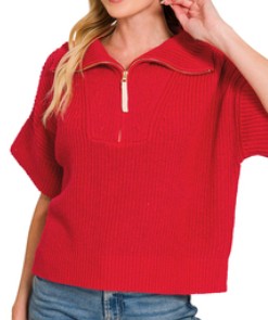 Red Zipper Top