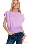 Elastic Waist Dolman Sleeve Top