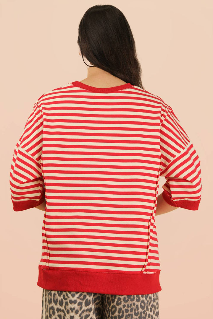 Oversized Stripe Casual Knit Top