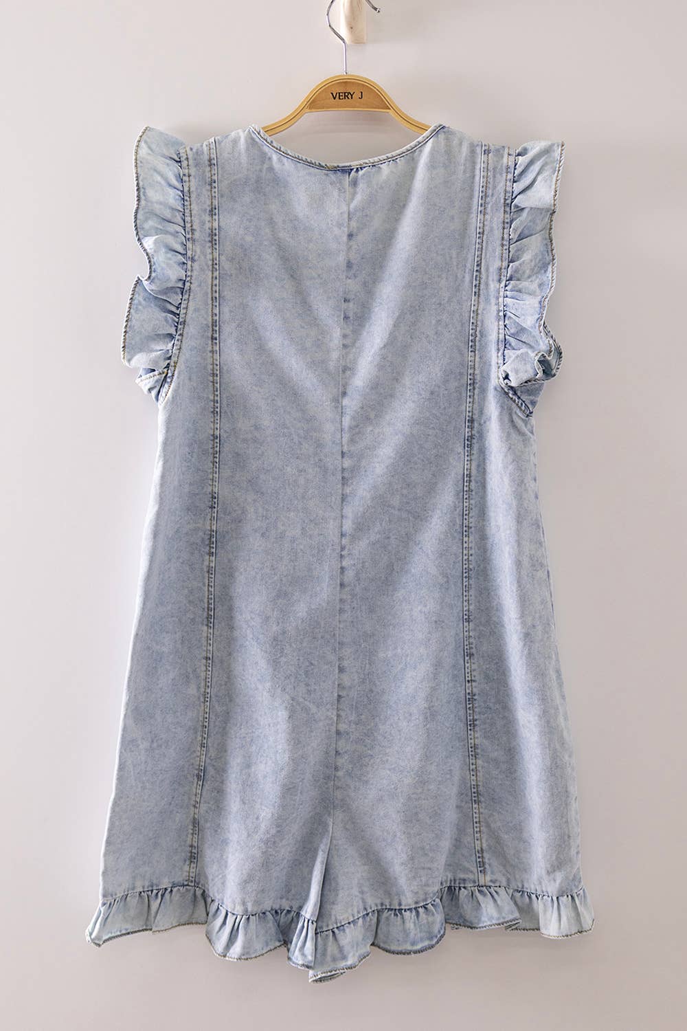 Ruffle Denim Romper