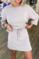 Pullover Drawstring Mini Skirt 2pcs Outfit