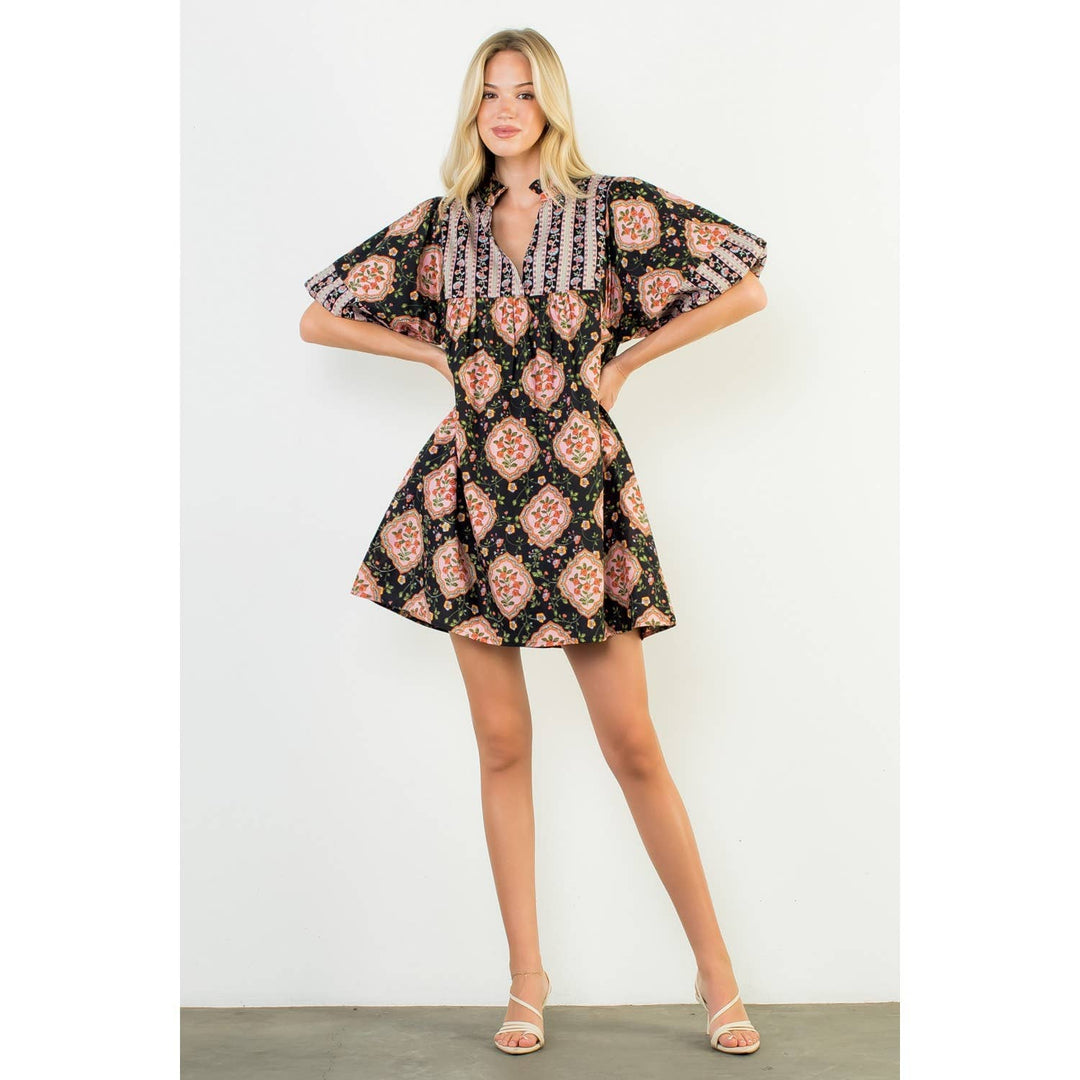 Puff Sleeve Floral Dress