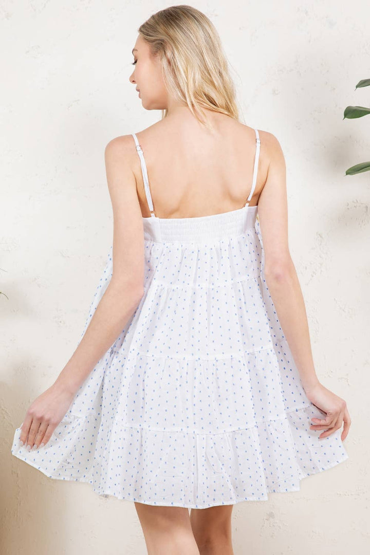 Bow Front Tiered Babydoll Mini Dress