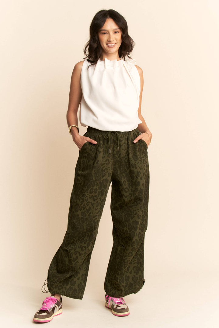 WHITE SOLID SLEEVELESS COWL NECK TIE DETAIL TOP
