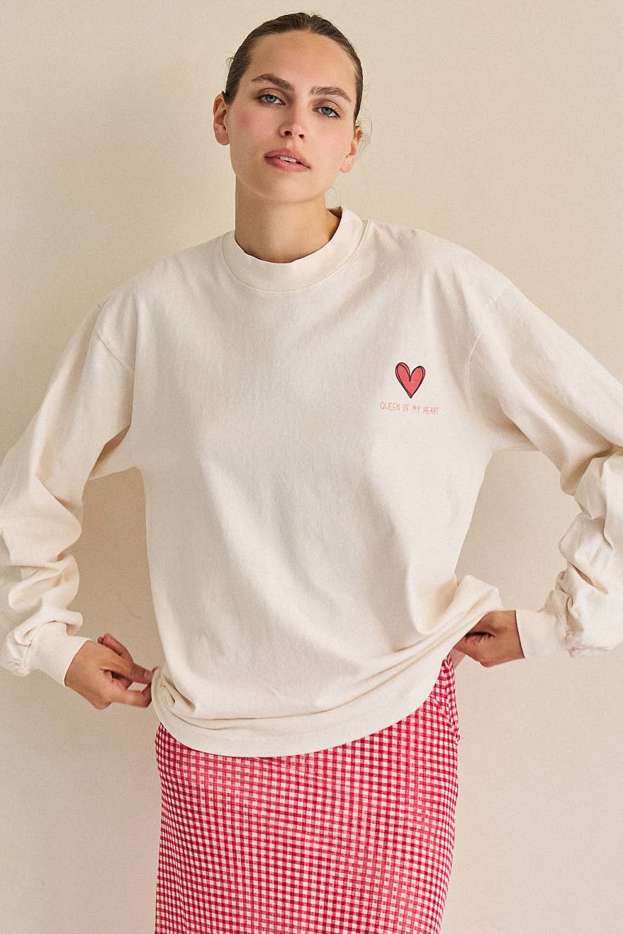 QUEEN OF MY HEART LONG SLEEVE TEE