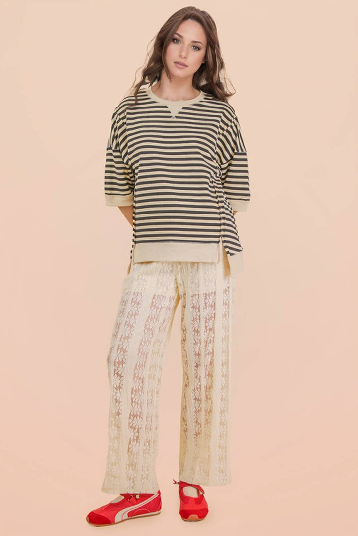 Oversized Stripe Casual Knit Top