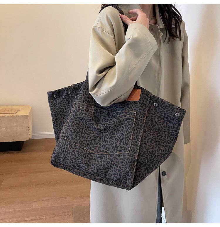 Leopard Print Large Capacity Tote Bag