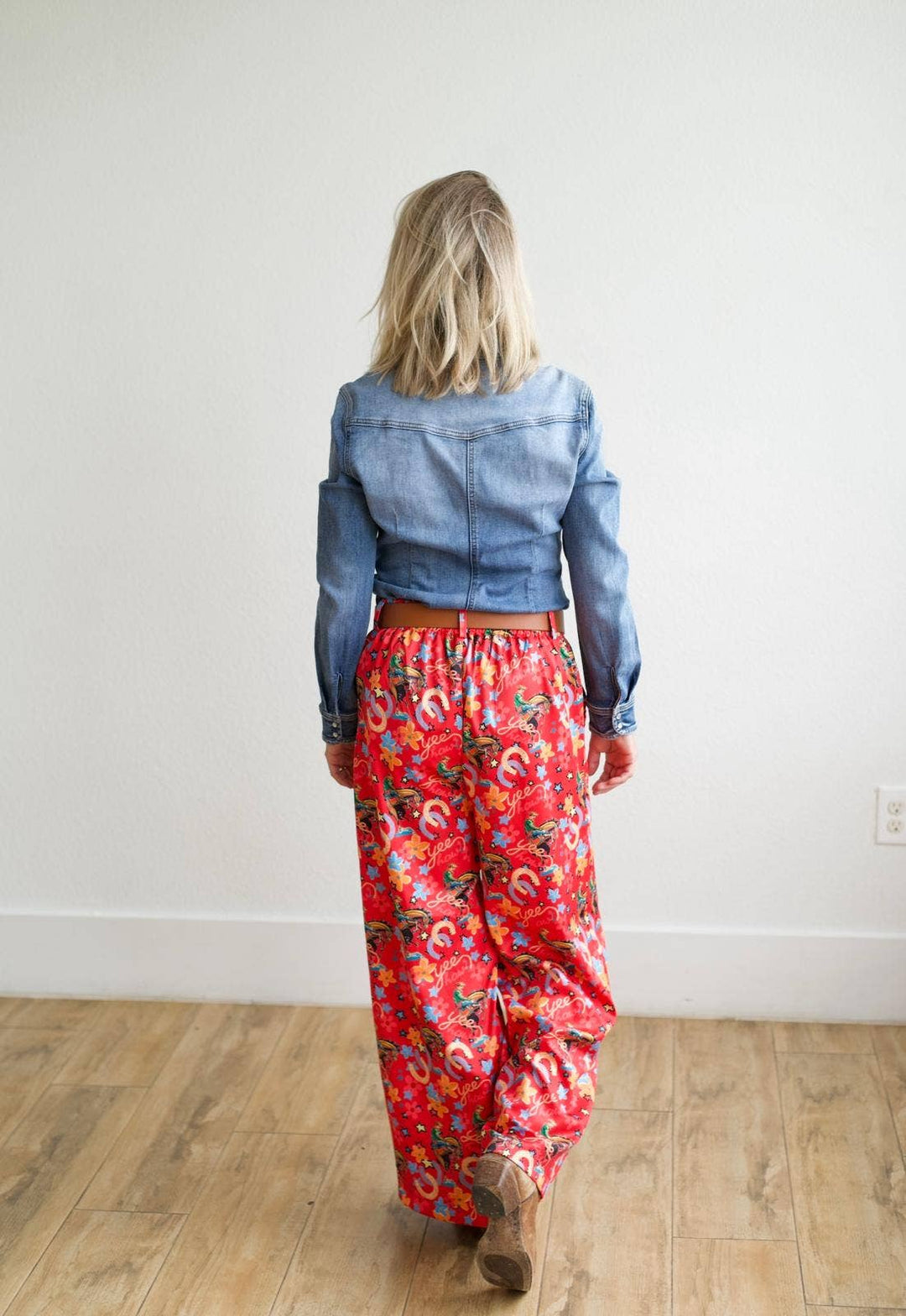 RED HORSESHOE COWBOY PANT