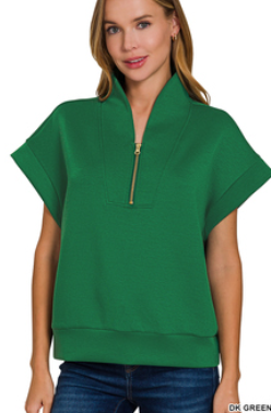 Scuba Half Zip Top Dark Green