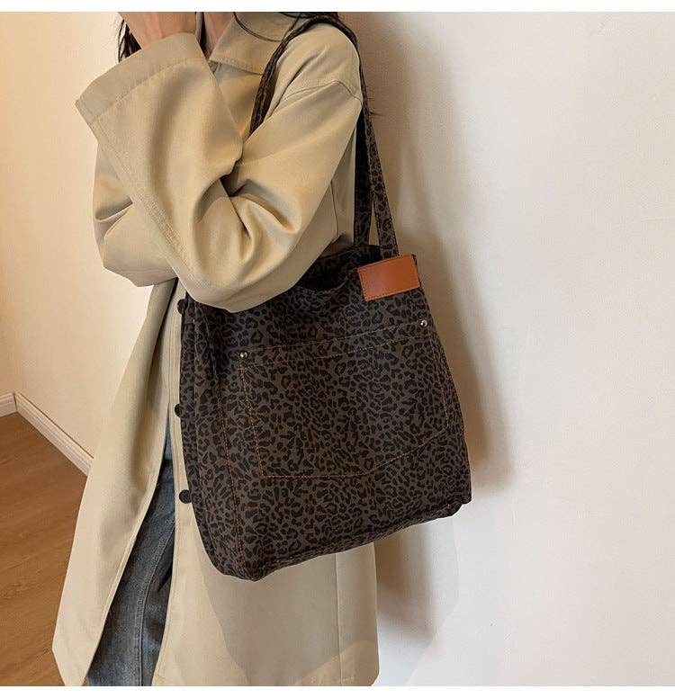 Leopard Print Large Capacity Tote Bag