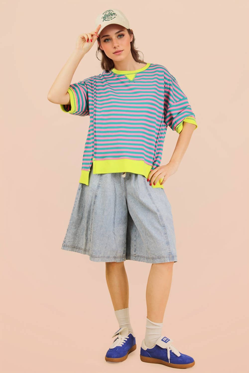 Oversized Stripe Casual Knit Top