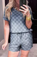 Gray Checkered 2 pc Set