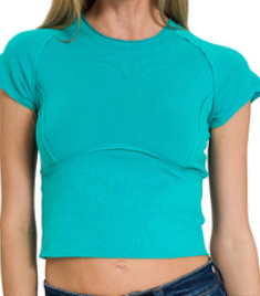LT TEAL Fitted Top