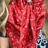 Red bandana wild rag