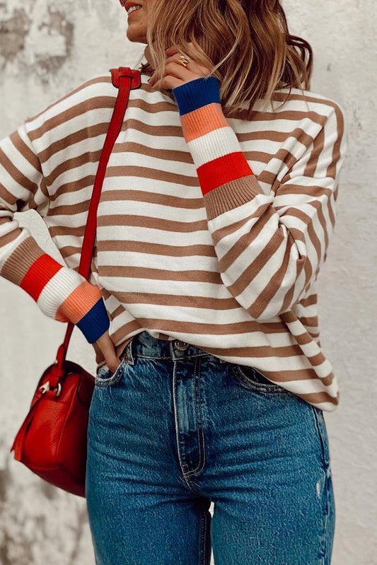 Striped Turtleneck Sweater